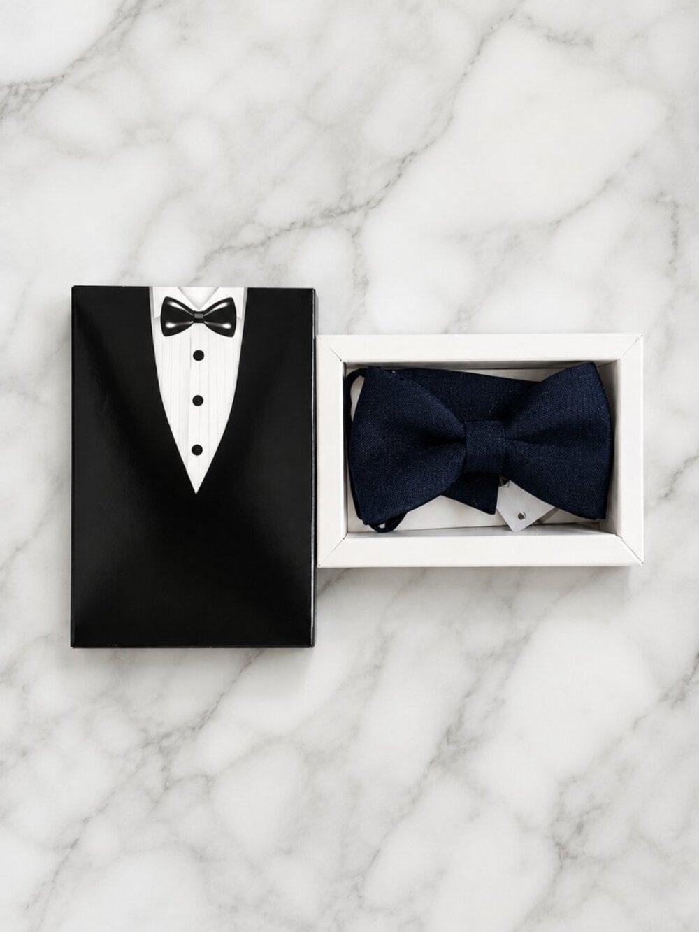 Vesuvio Napoli Boys Navy Pre-Tied Adjustable Bow Tie with Gift Box | Formal Wedd